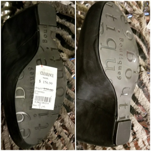 NWT Boutique 9 Leather Faux Fur Cuff Ankle Boot - Picture 8 of 8